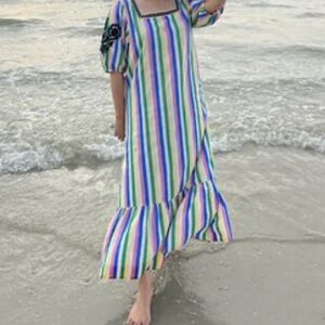 Pastel multi colored maxi dress